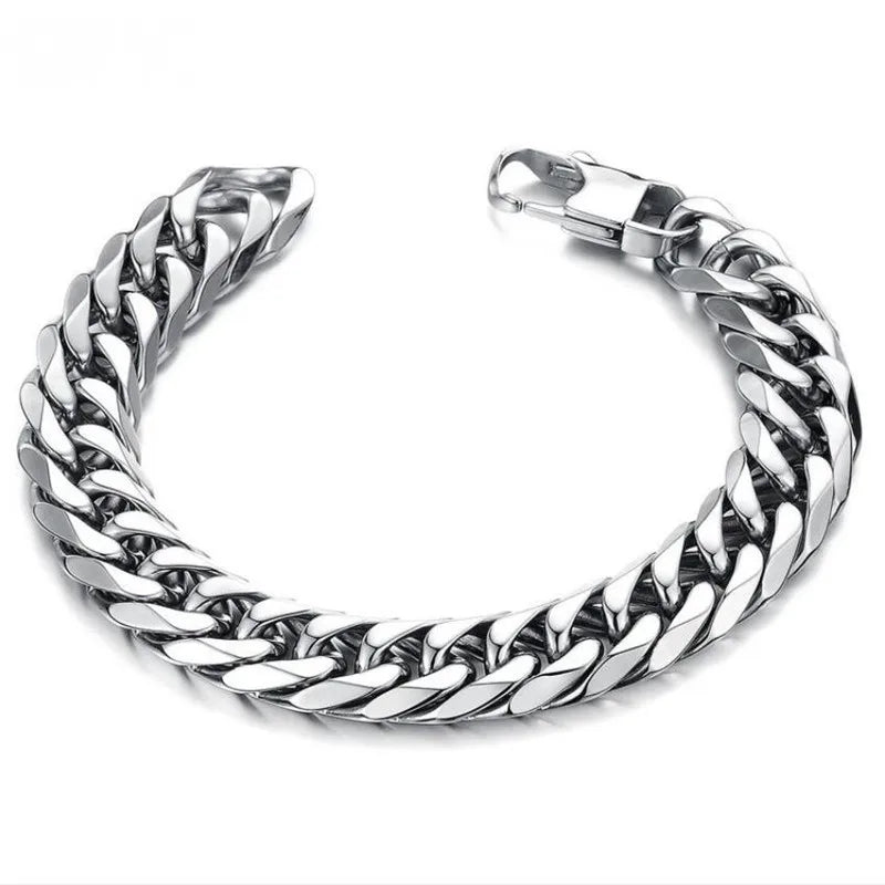 Men's Cuban Link Bracelet, Silver-Tone