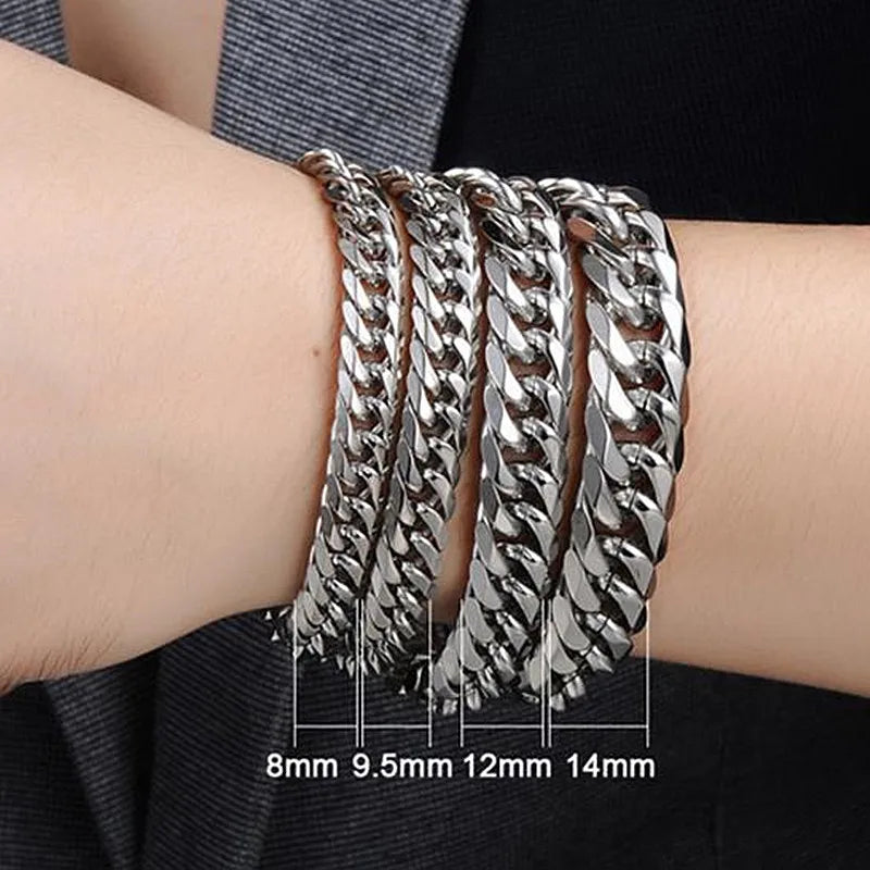Men's Cuban Link Bracelet, Silver-Tone