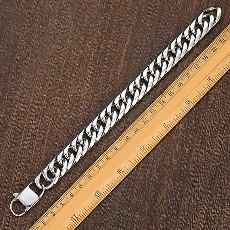 Men's Cuban Link Bracelet, Silver-Tone