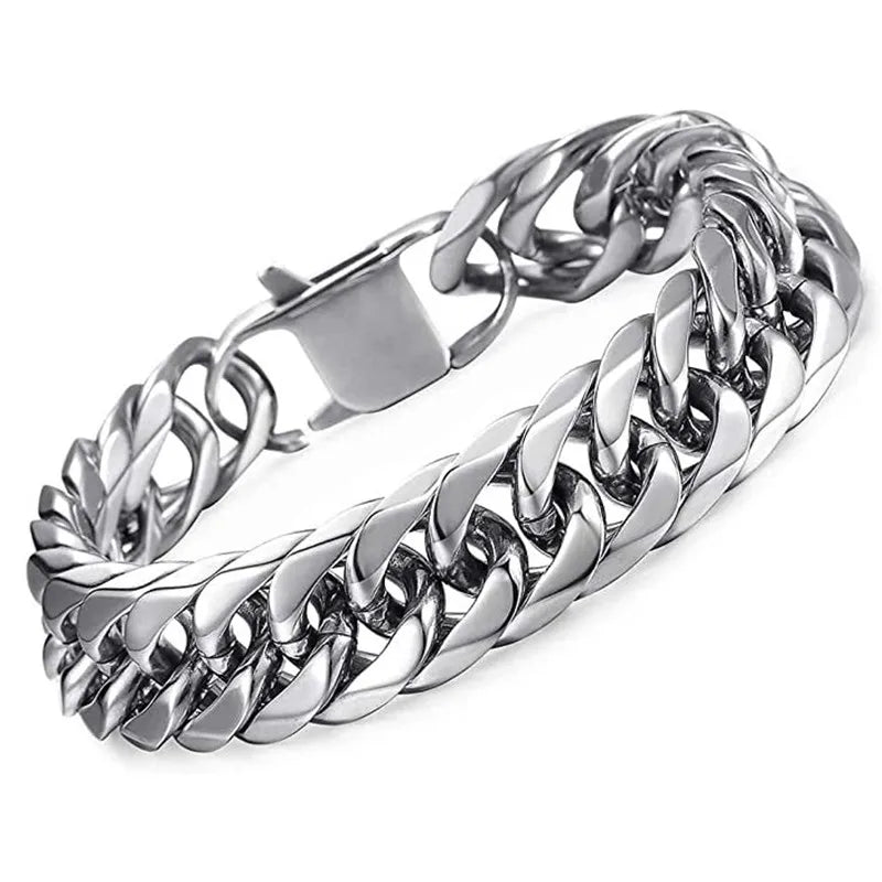 Men's Cuban Link Bracelet, Silver-Tone