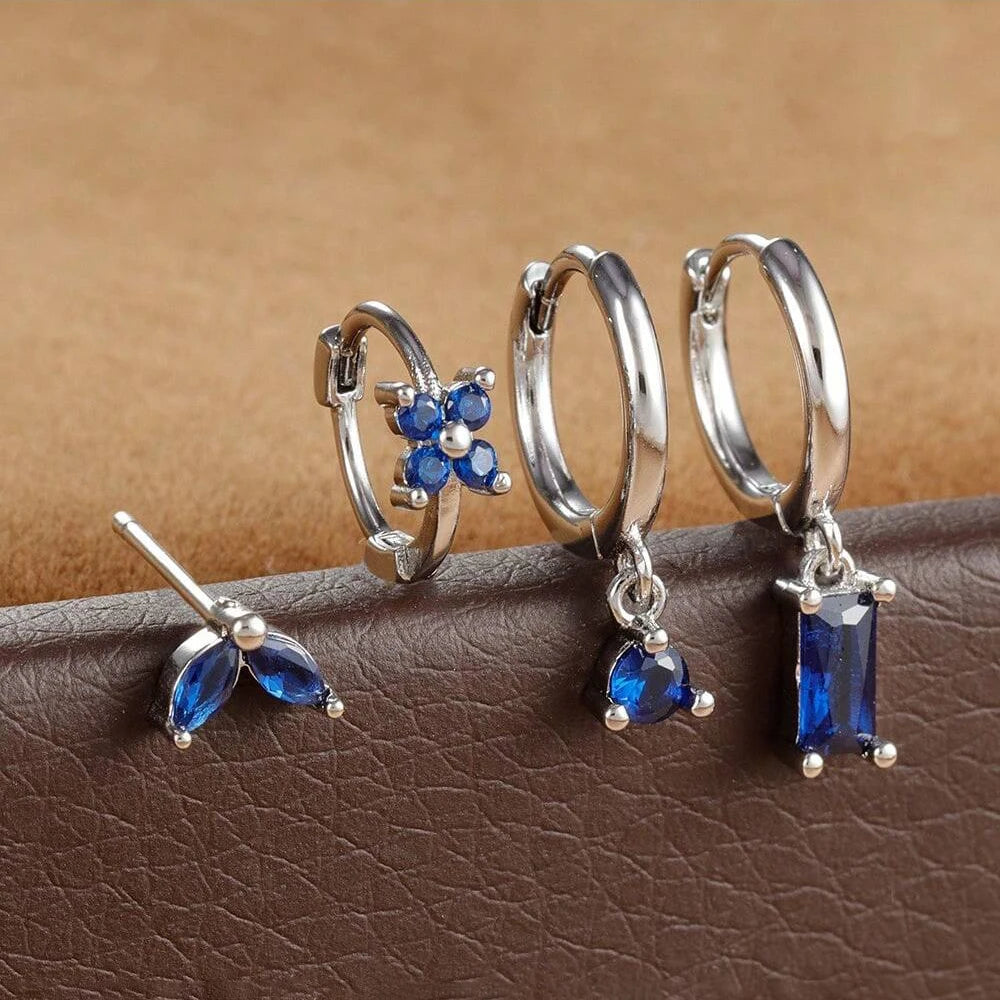 Huggie Hoop Earring Set, 4 Pairs