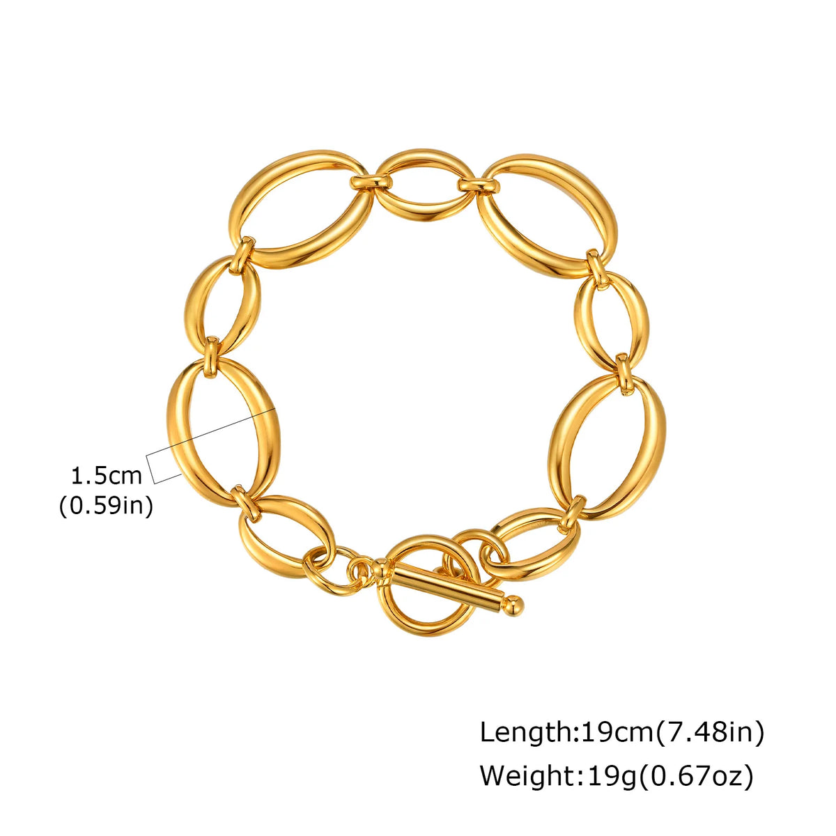 Chunky Toggle Bracelet, Gold-Tone