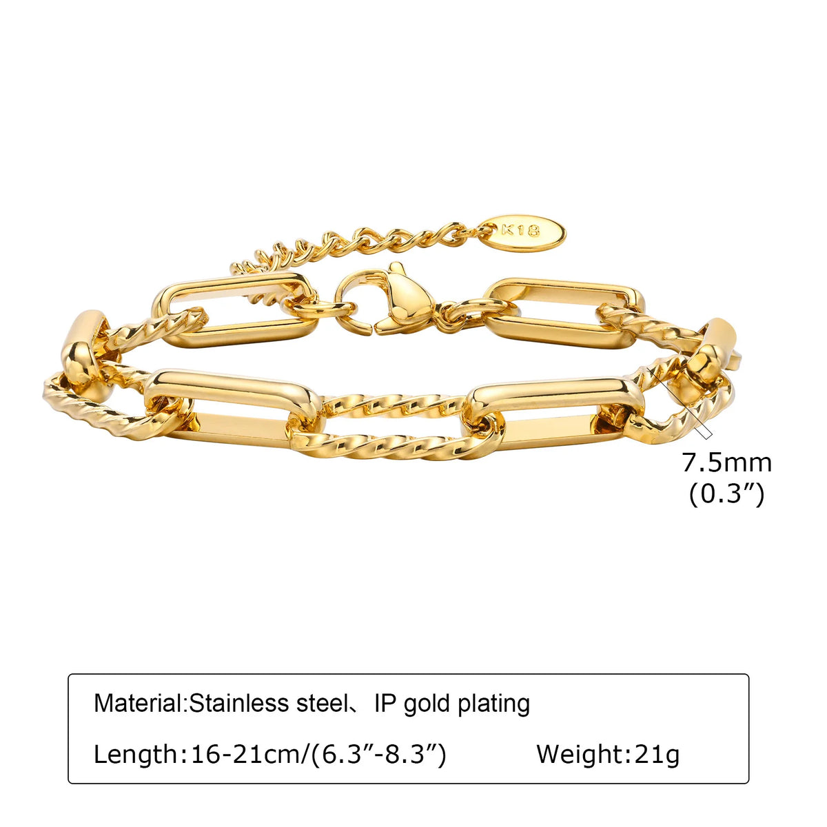 Chunky Link Bracelet, Gold-Tone