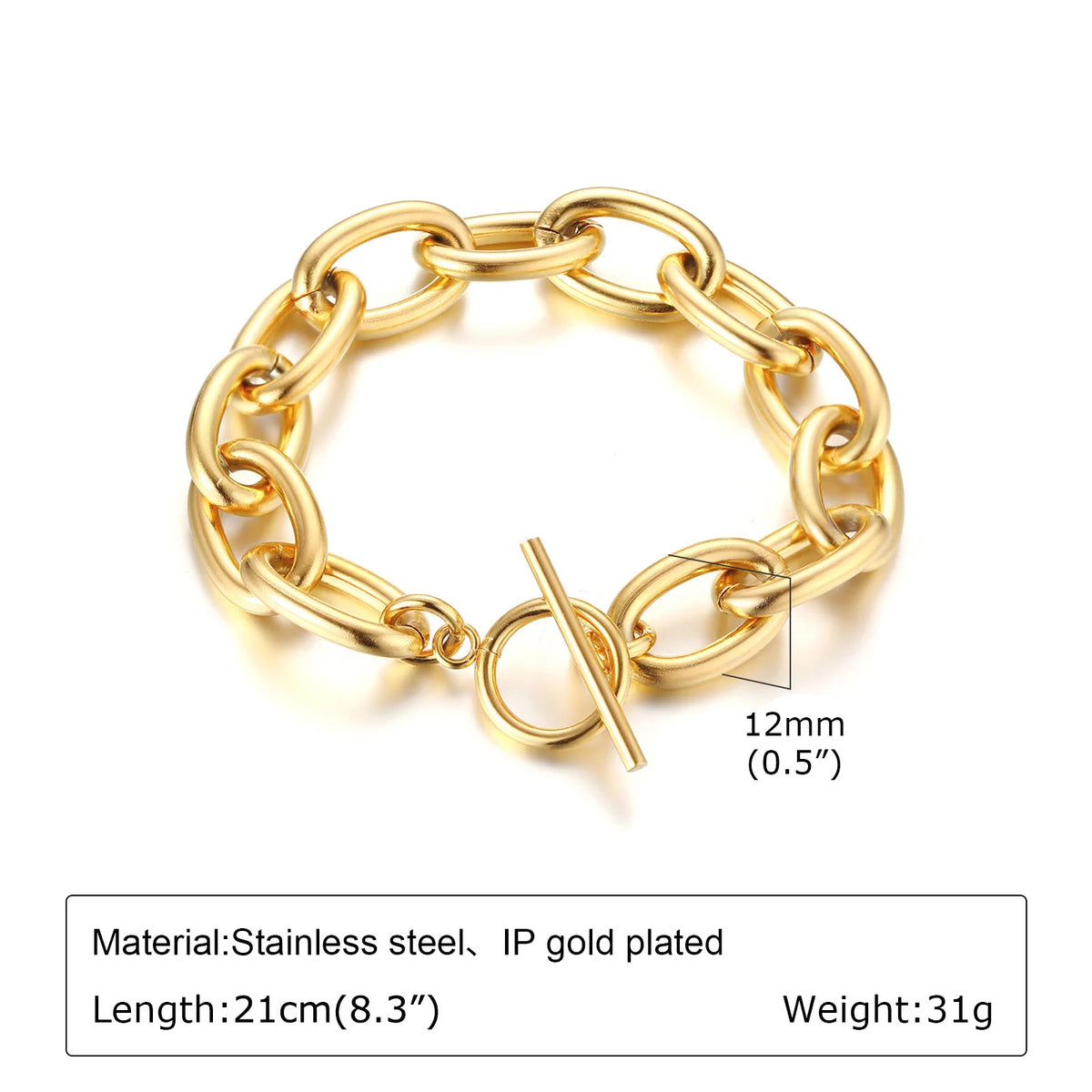 Chunky Link Bracelet, Gold-Tone