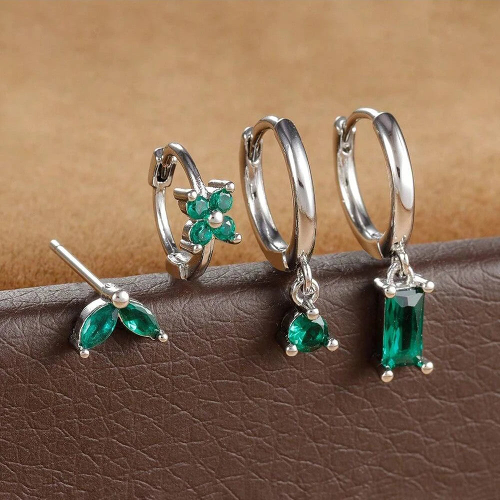 Huggie Hoop Earring Set, 4 Pairs