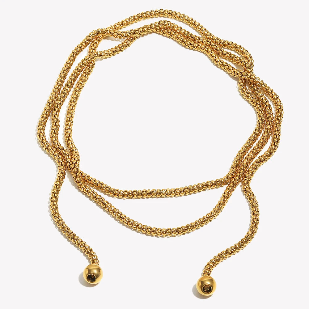 Long Lariat Necklace, Gold-Tone