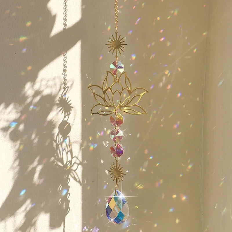 Colored Glass Lotus Suncatcher
