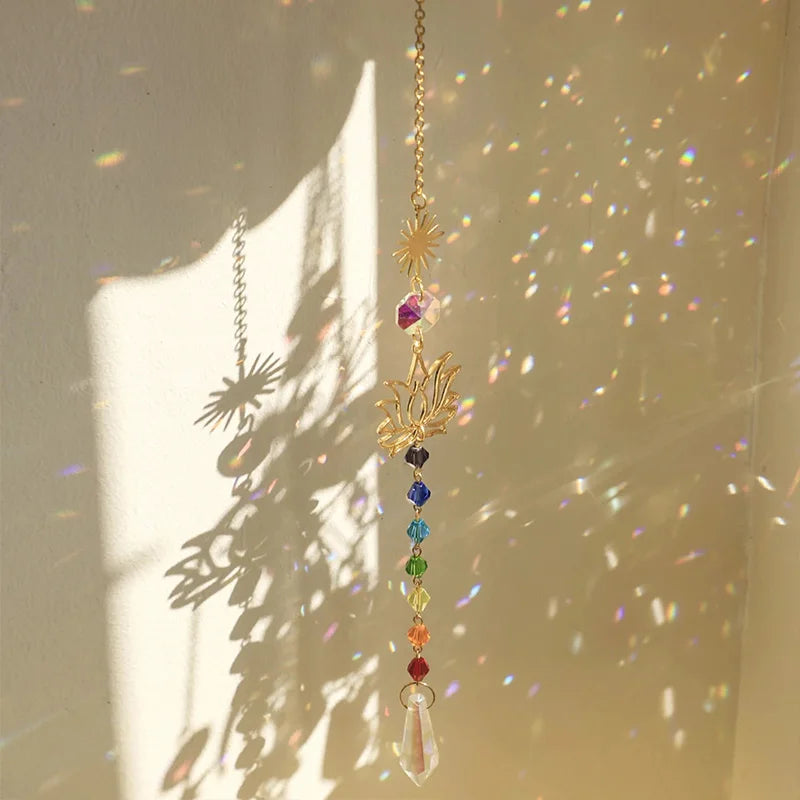 Colored Glass Lotus Suncatcher
