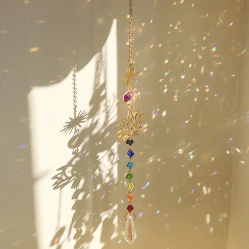 Colored Glass Lotus Suncatcher