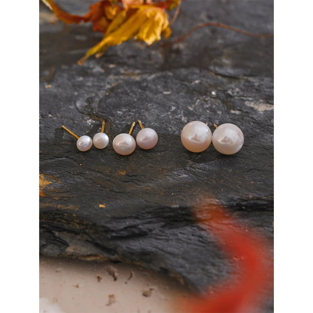 Pearl-Style Stud Earrings, Gold-Tone, 4, 6 or 8mm