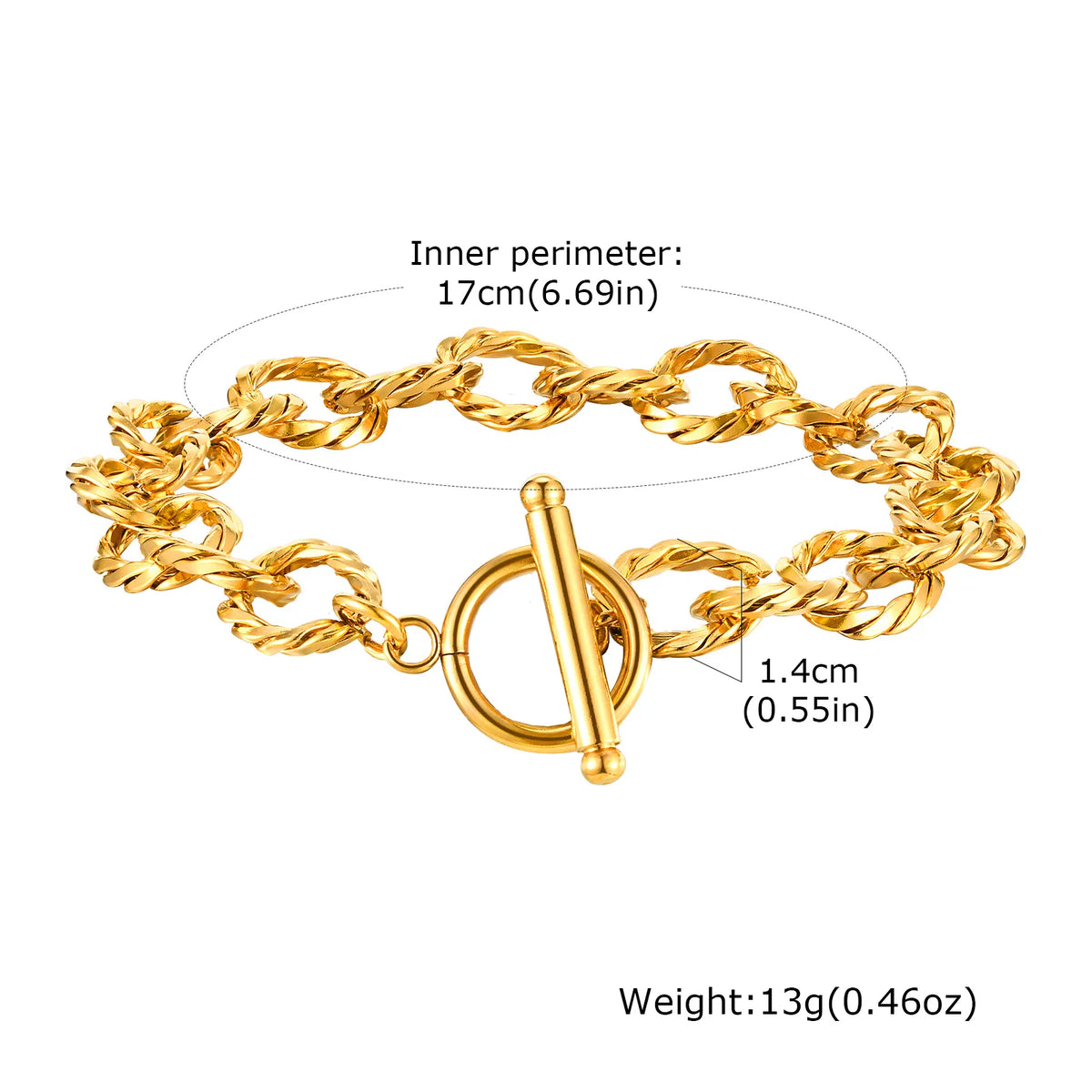 Chunky Toggle Bracelet, Gold-Tone