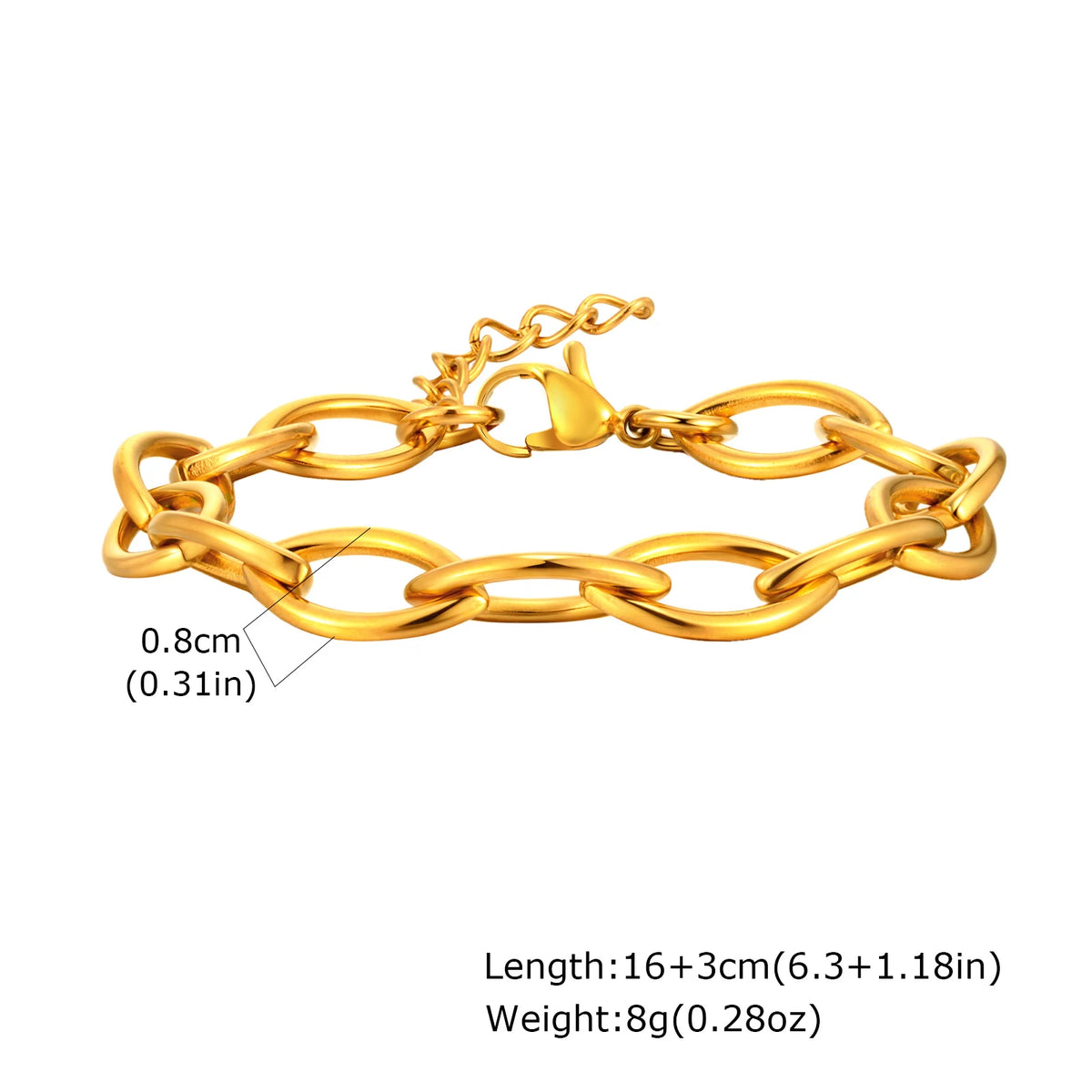 Chunky Link Bracelet, Gold-Tone