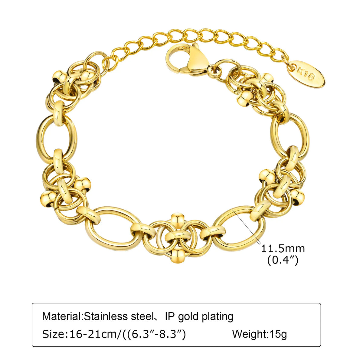 Chunky Link Bracelet, Gold-Tone