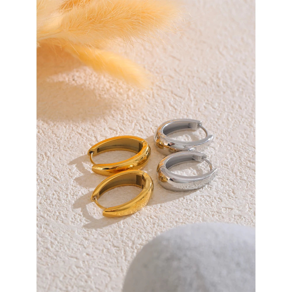Chunky Hoop Earrings, Gold-Tone