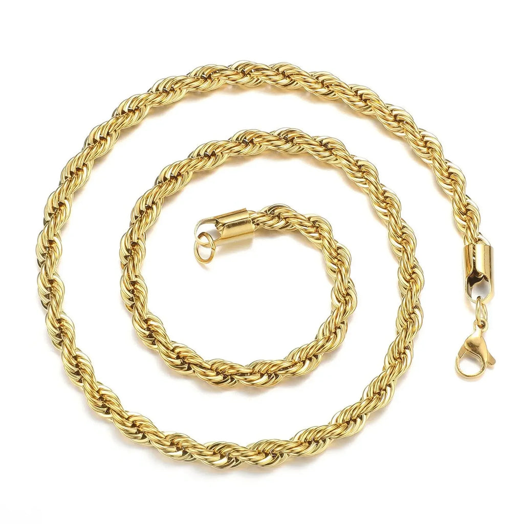 Twisted Rope Chain Necklace, Gold-Tone