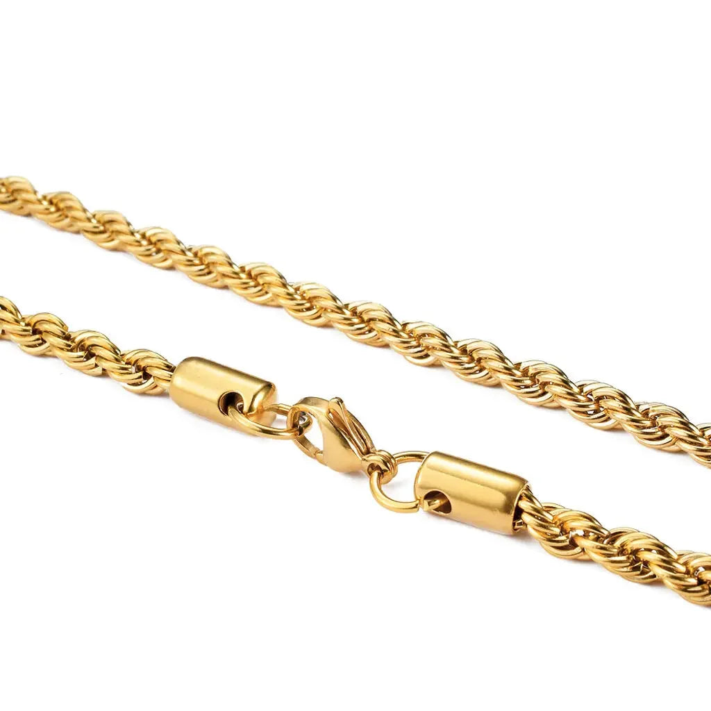 Twisted Rope Chain Necklace, Gold-Tone