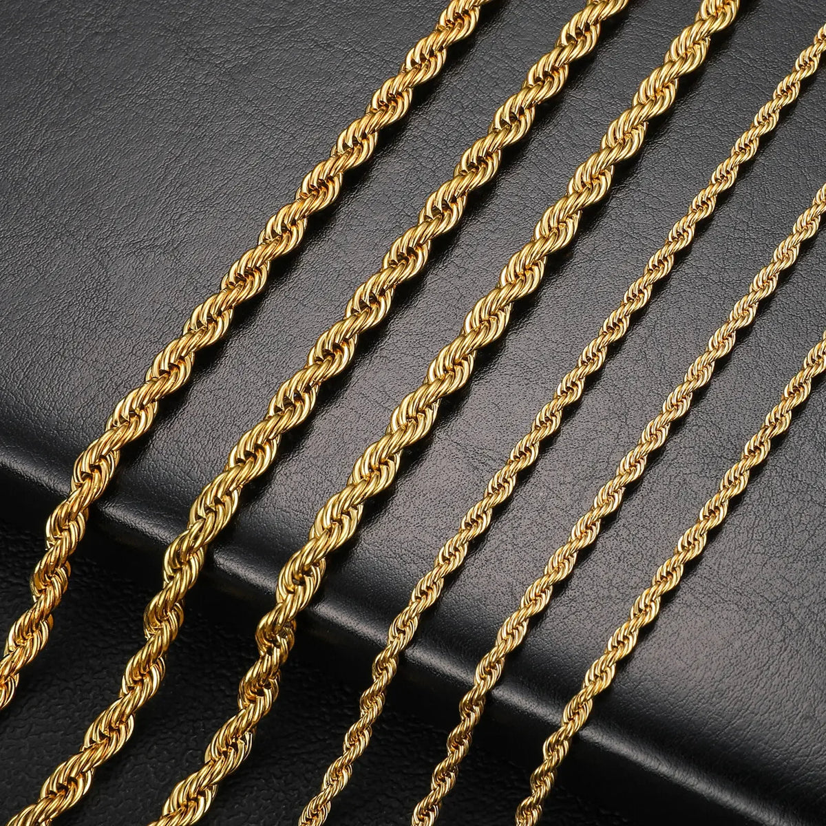 Twisted Rope Chain Necklace, Gold-Tone