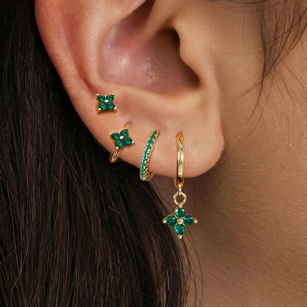 Huggie Hoop Earring Set, 4 Pairs