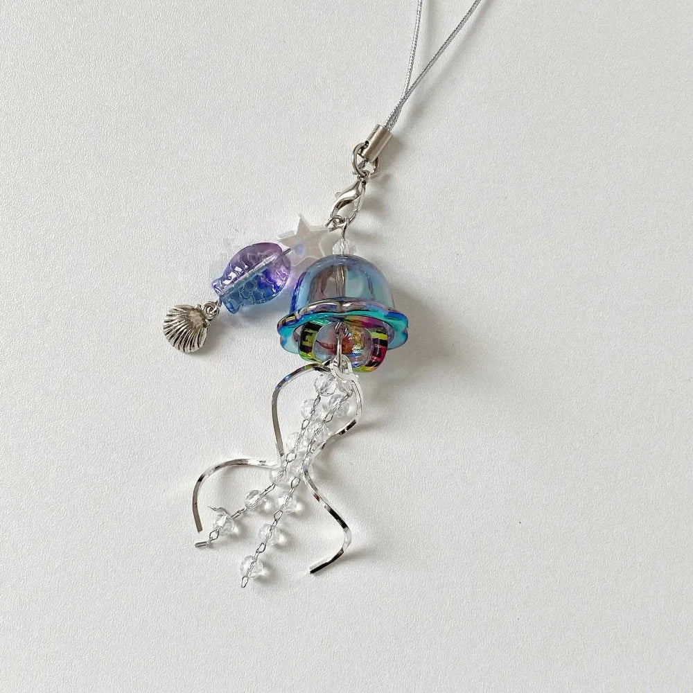 Jellyfish Beaded Phone Charm