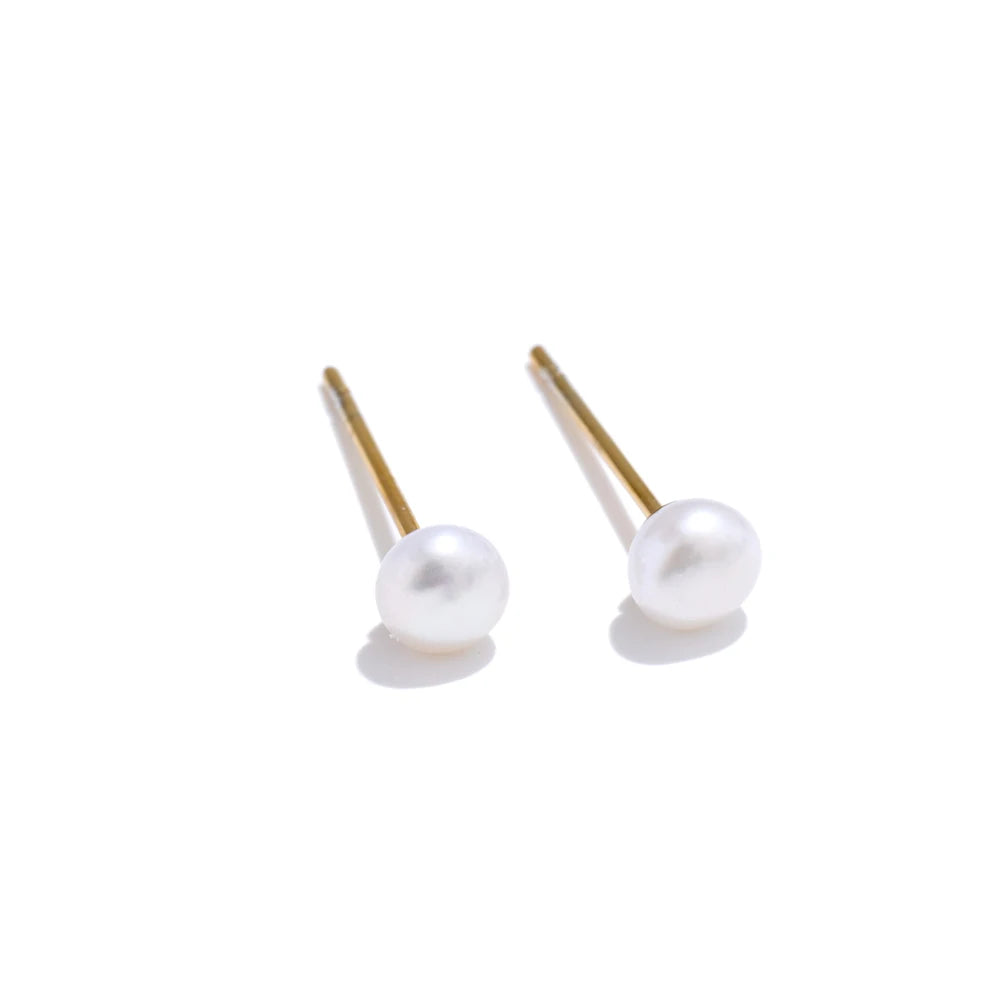Pearl-Style Stud Earrings, Gold-Tone, 4, 6 or 8mm