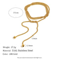 Long Lariat Necklace, Gold-Tone