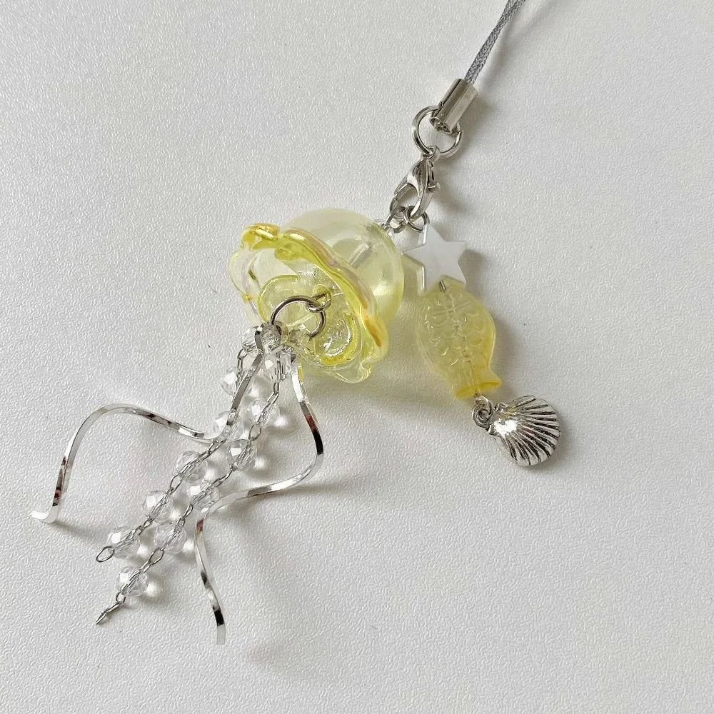 Jellyfish Beaded Phone Charm