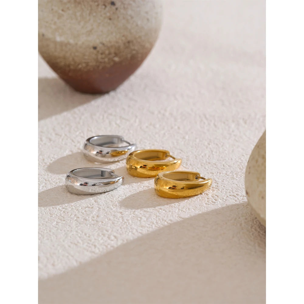 Chunky Hoop Earrings, Gold-Tone