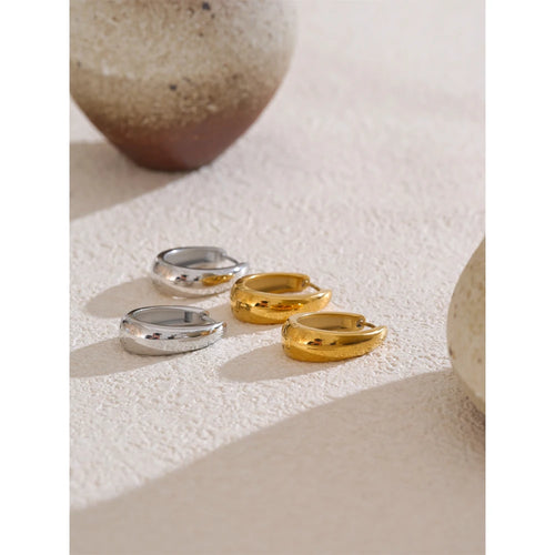Chunky Hoop Earrings, Gold-Tone