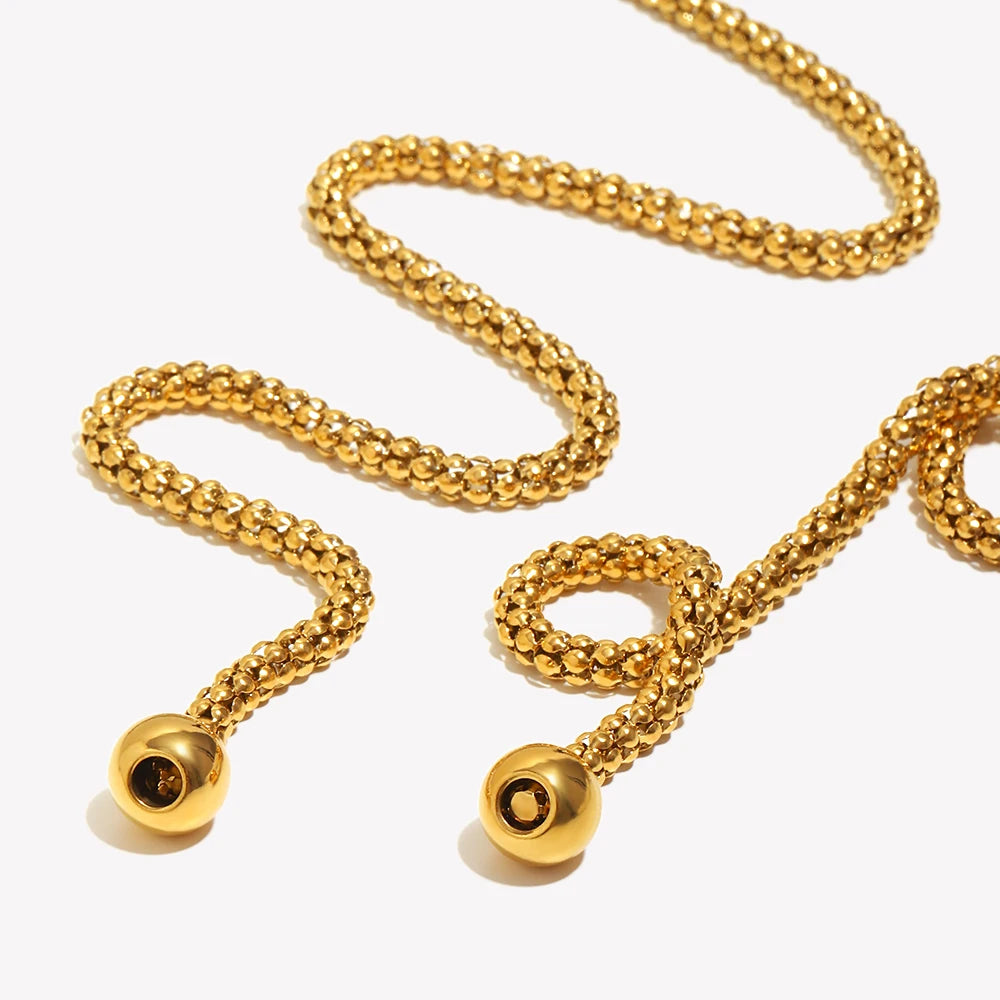 Long Lariat Necklace, Gold-Tone