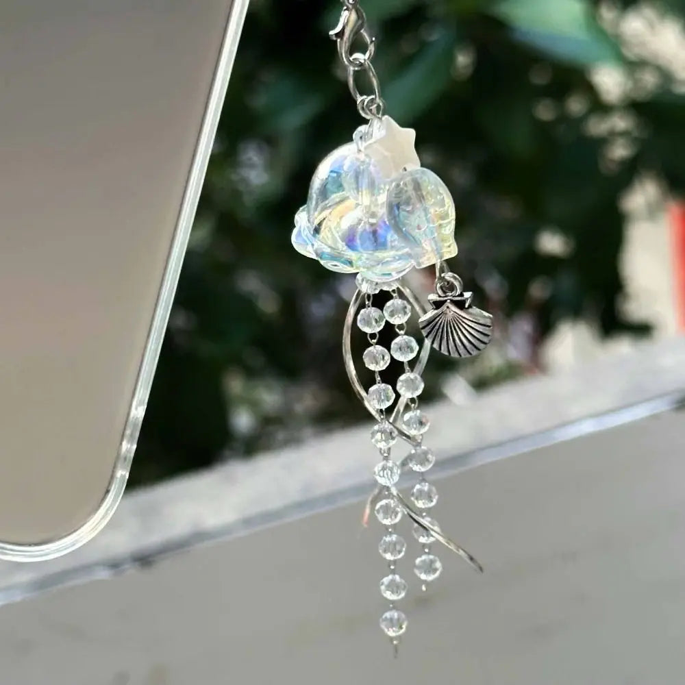 Jellyfish Beaded Phone Charm