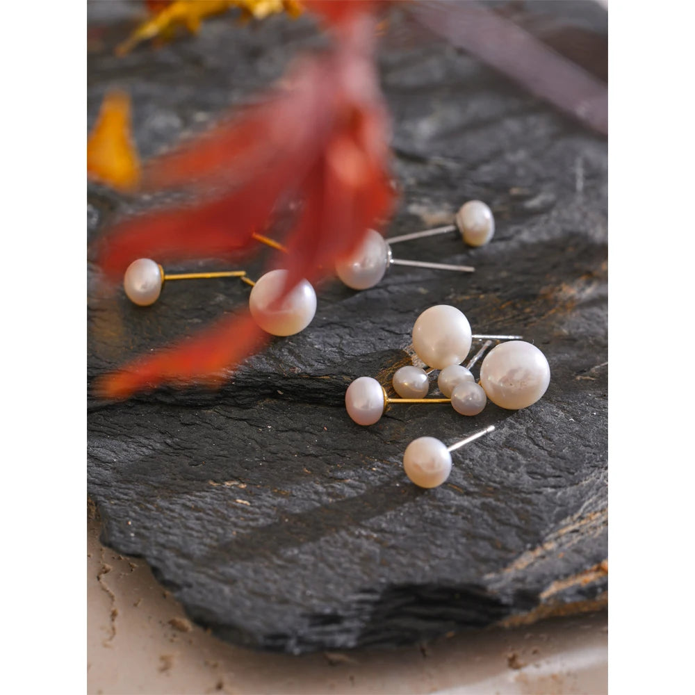 Pearl-Style Stud Earrings, Gold-Tone, 4, 6 or 8mm