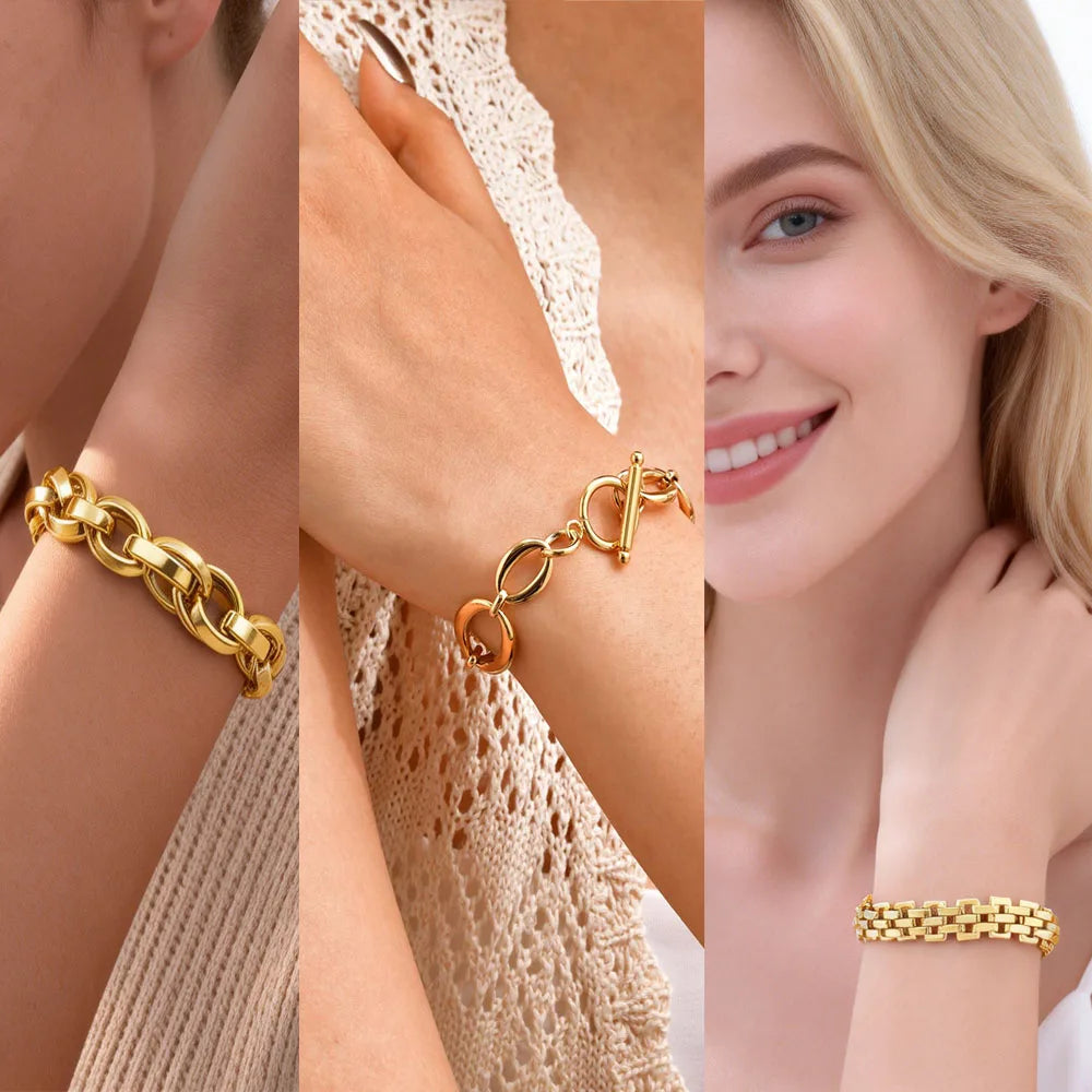 Chunky Toggle Bracelet, Gold-Tone