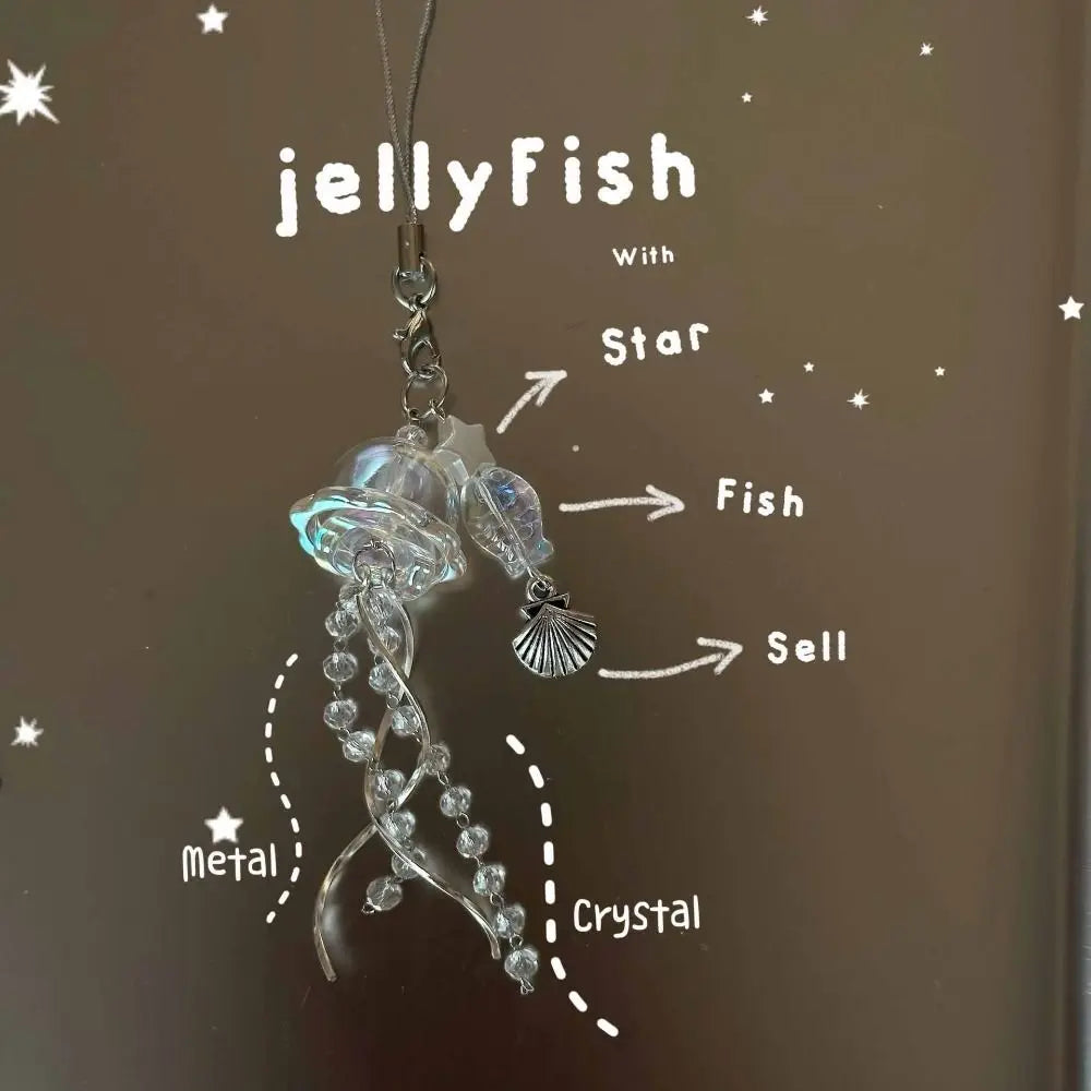 Jellyfish Beaded Phone Charm