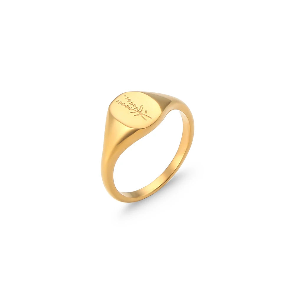 Flower Signet Ring, Gold-Tone, Sizes 5-9