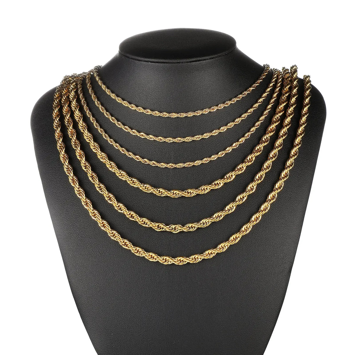 Twisted Rope Chain Necklace, Gold-Tone