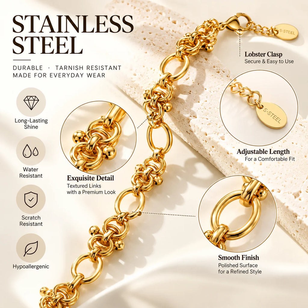 Chunky Link Bracelet, Gold-Tone