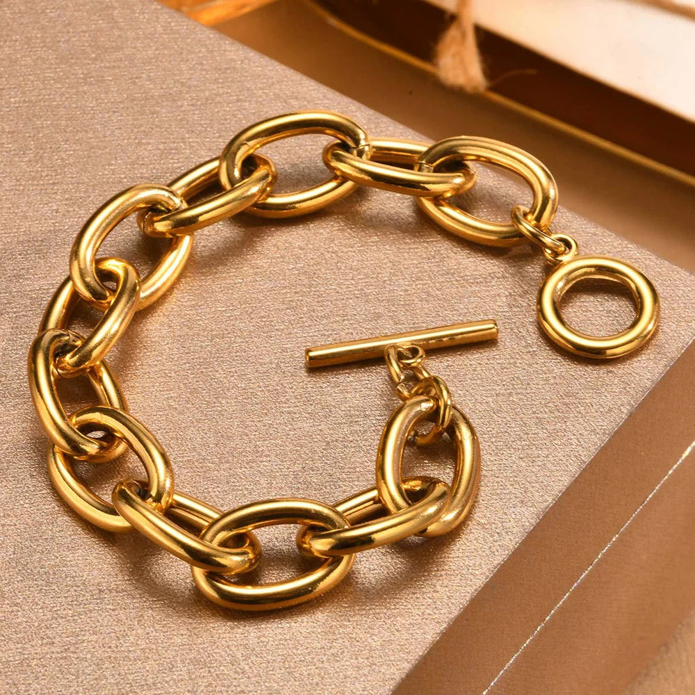 Chunky Toggle Bracelet, Gold-Tone
