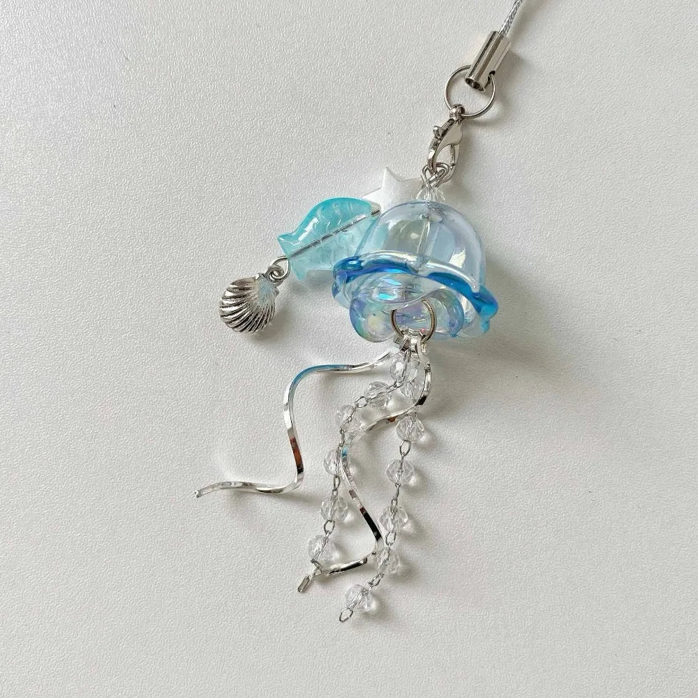 Jellyfish Beaded Phone Charm