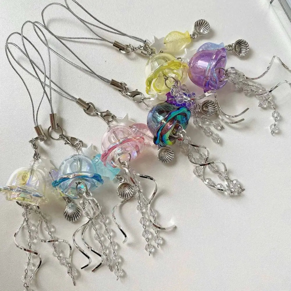 Jellyfish Beaded Phone Charm