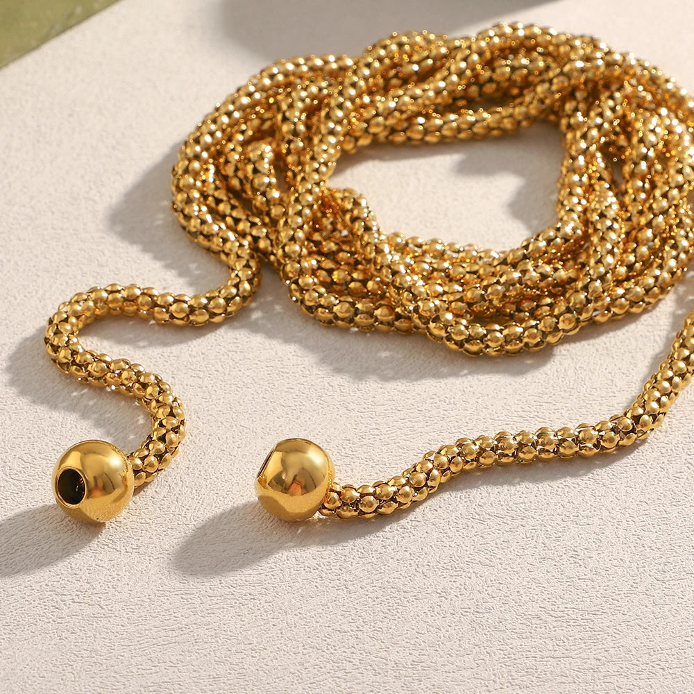 Long Lariat Necklace, Gold-Tone
