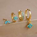 Huggie Hoop Earring Set, 4 Pairs