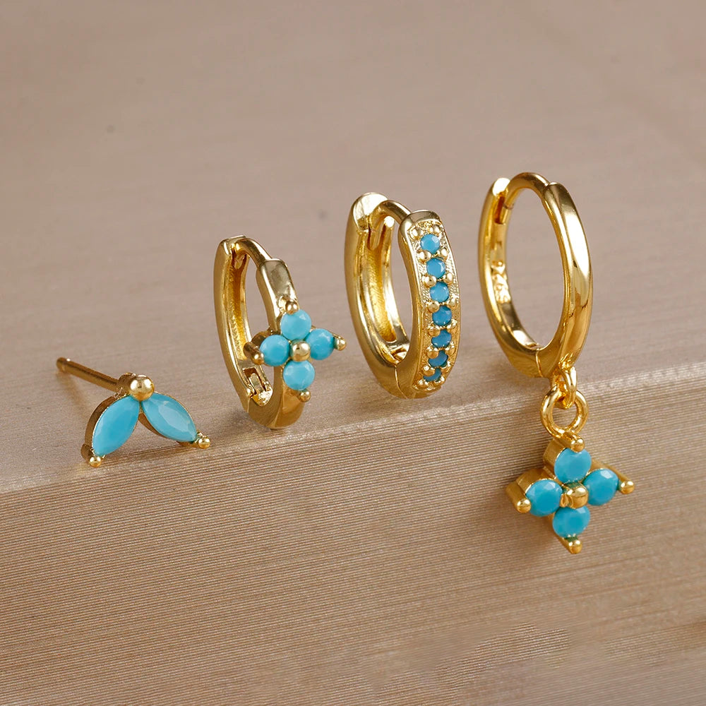 Huggie Hoop Earring Set, 4 Pairs
