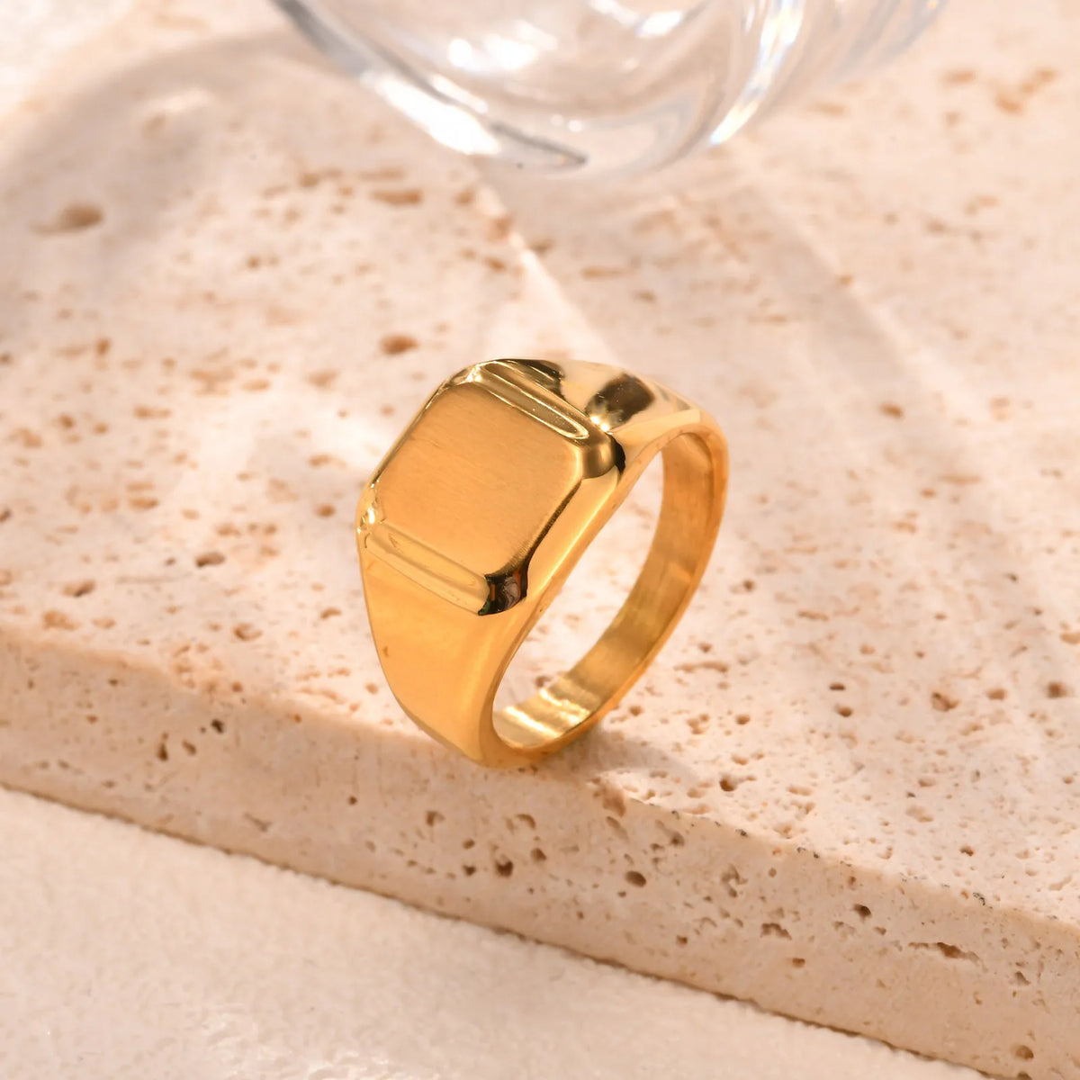Square Signet Ring, Gold-Tone, Sizes 6-12