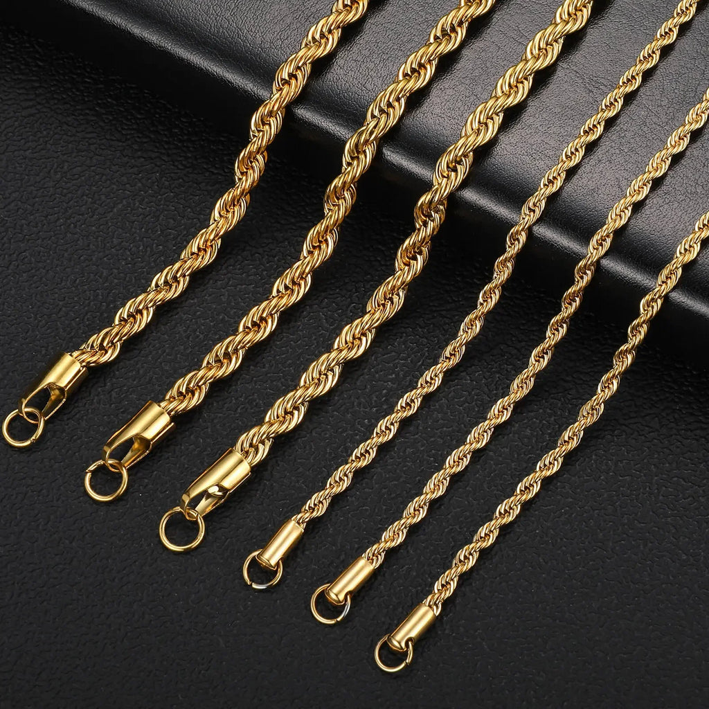 Twisted Rope Chain Necklace, Gold-Tone
