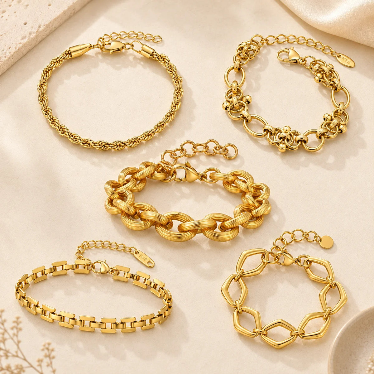 Chunky Link Bracelet, Gold-Tone