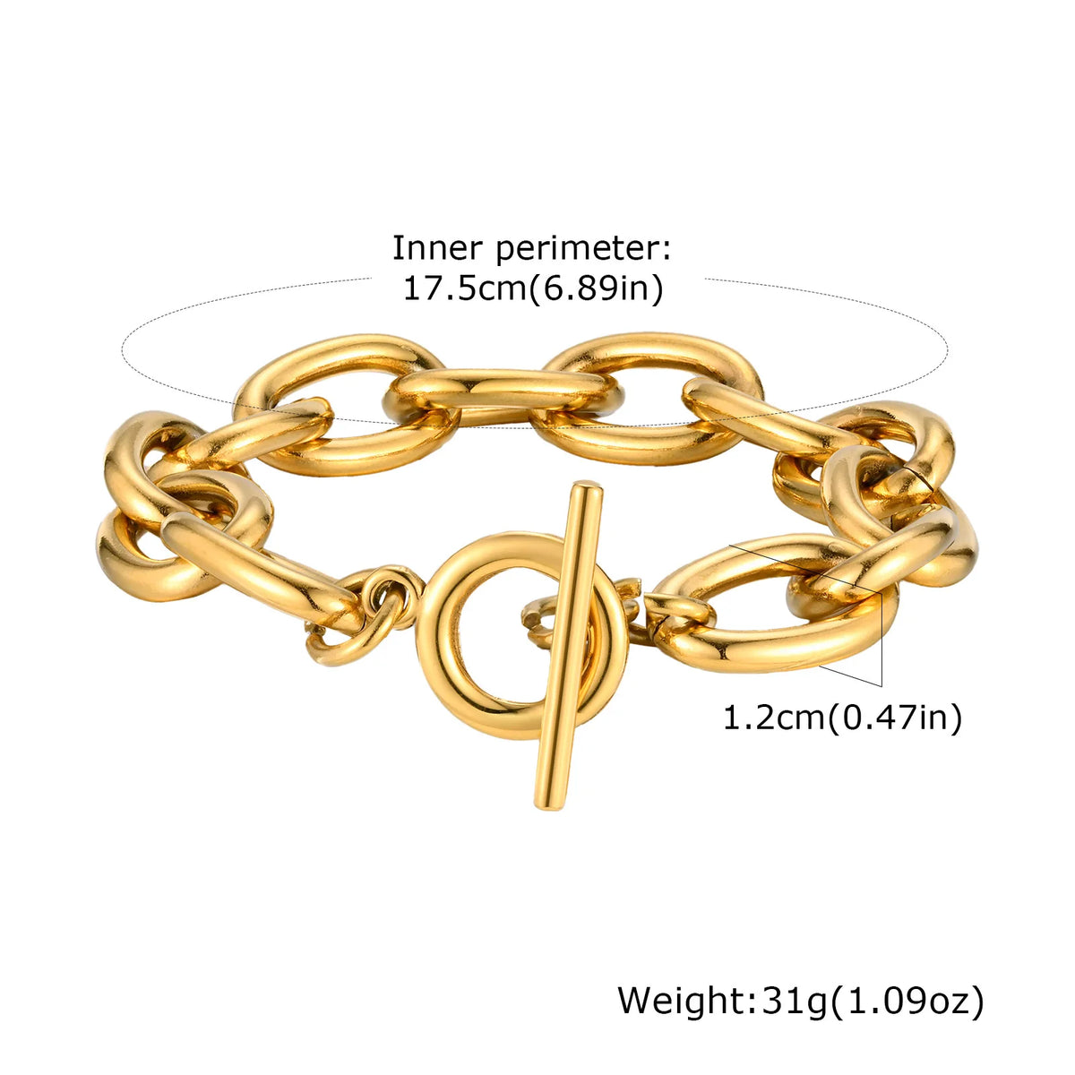 Chunky Toggle Bracelet, Gold-Tone