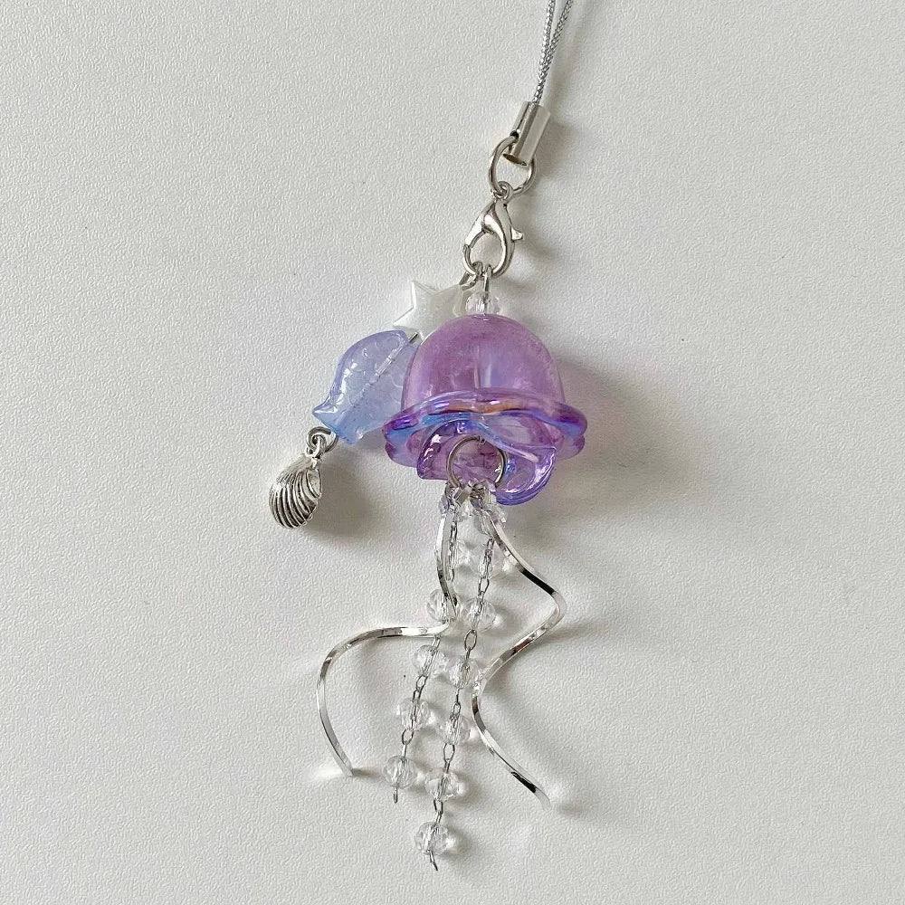 Jellyfish Beaded Phone Charm